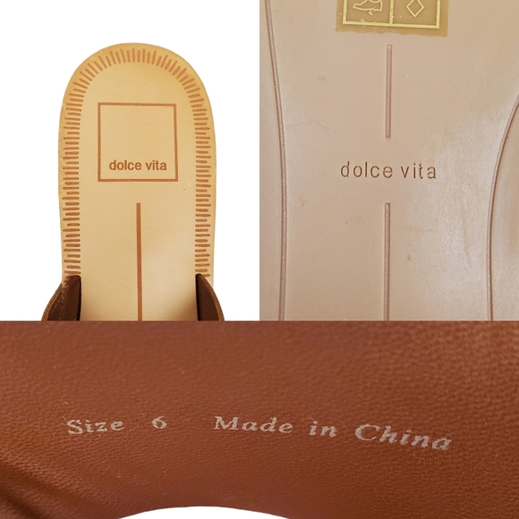 Dolce Vita Womens Chaia Tan Leather Slide Sandals Shoes Size 6 - Picture 7 of 8